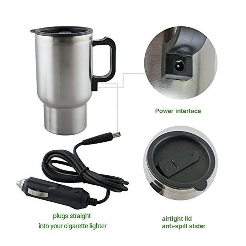 Stainless Steel Cup Kettle Travel Coffee Heated Mug